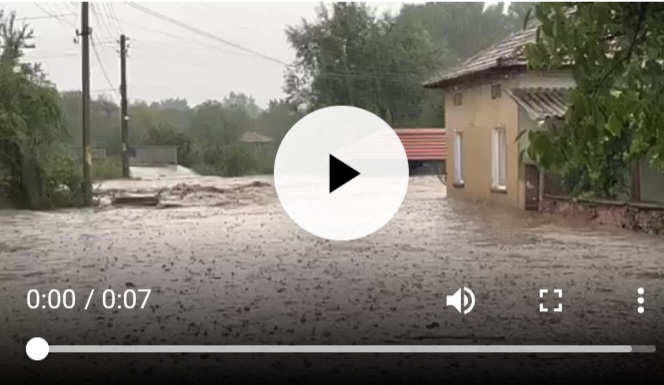 Местната река в Богдан извън коритото си /ВИДЕО/