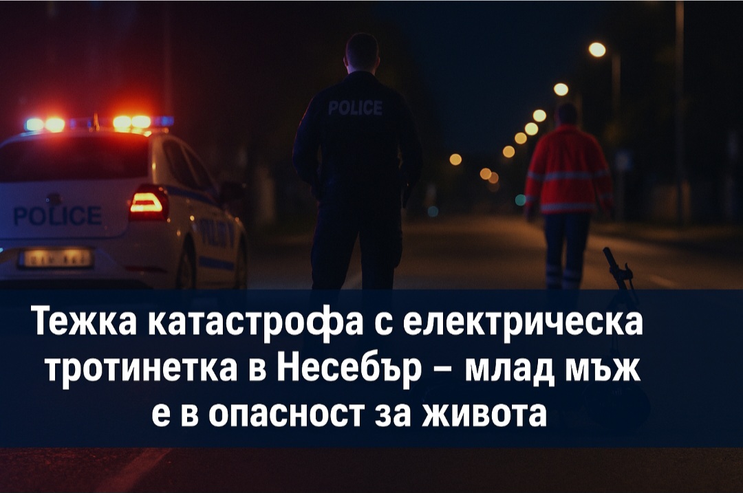 Несебър, късно снощи: Тежък инцидент с електрическа тротинетка