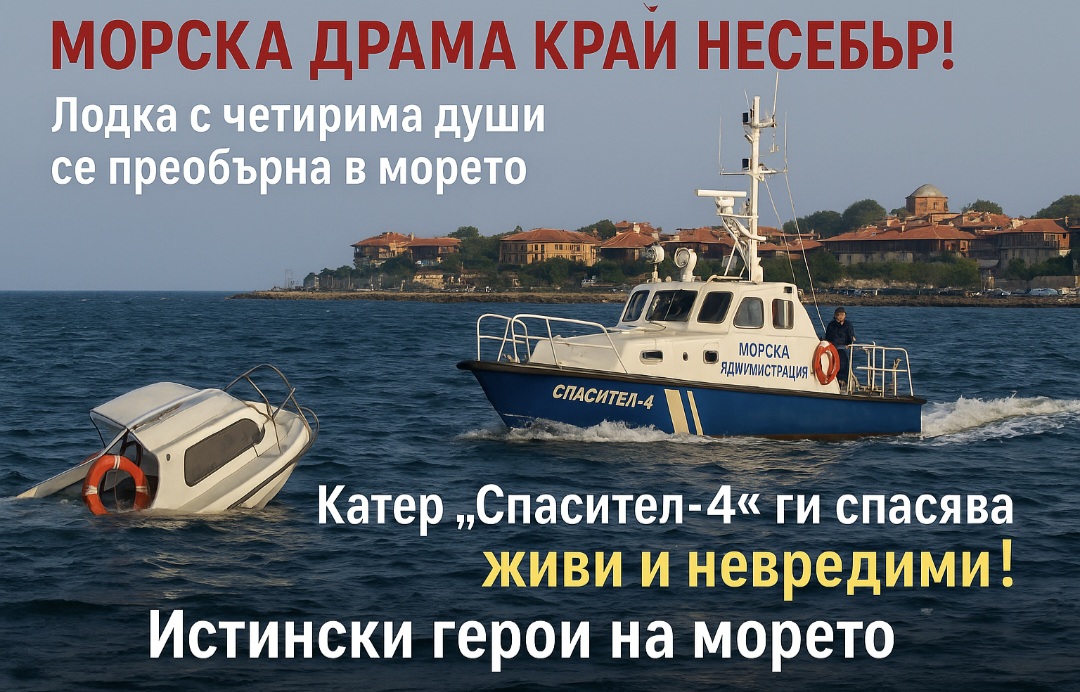 Лодка се преобърна край Несебър